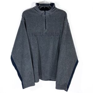 NAUTICA JEANS Co. 1/4 Zip Pullover Sweatshirt Vintage Men's Size XXL Gray Blue